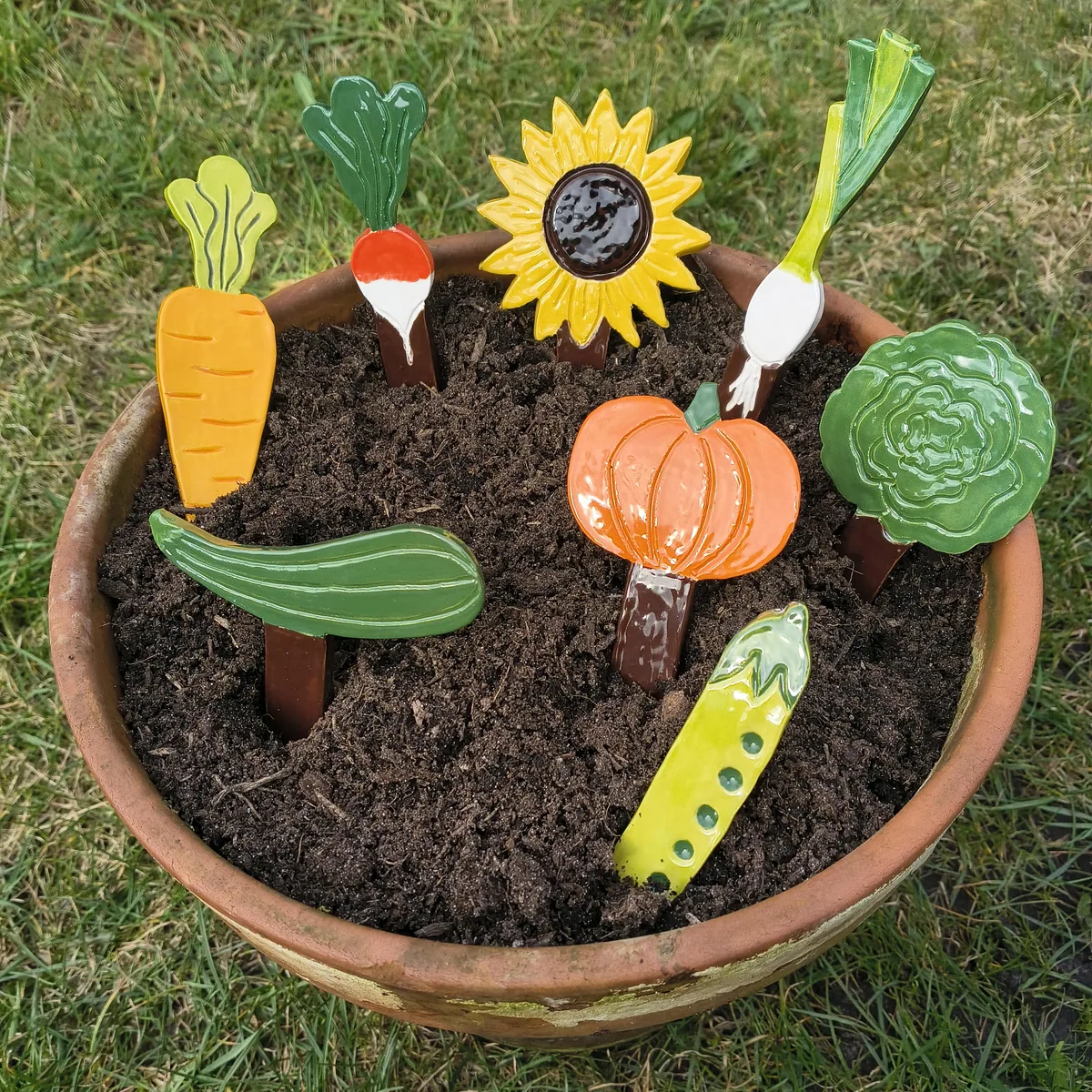 Handgemaakte groentelabels