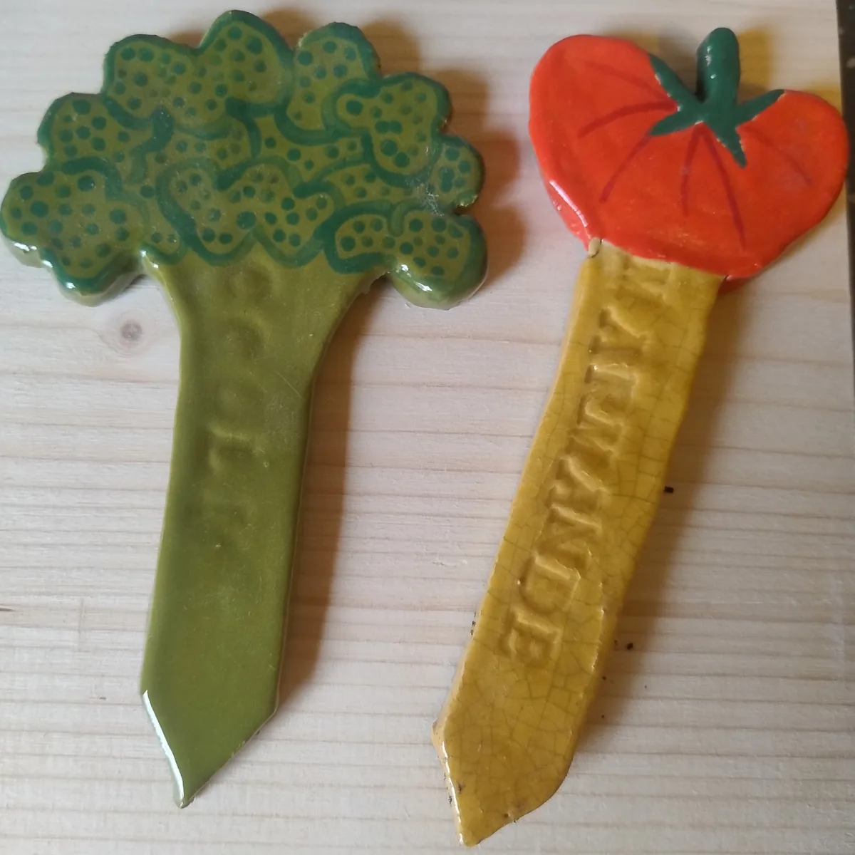 Handgemaakte groentestekers